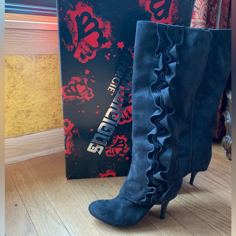 Fergalicious Tall Ruffle Black Boots